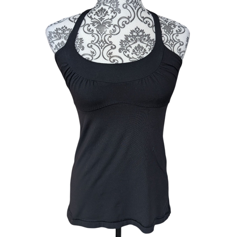 Lululemon Scoop Me Up Tank Women 6 Black Stretchy Workout - Picture 2 of 8